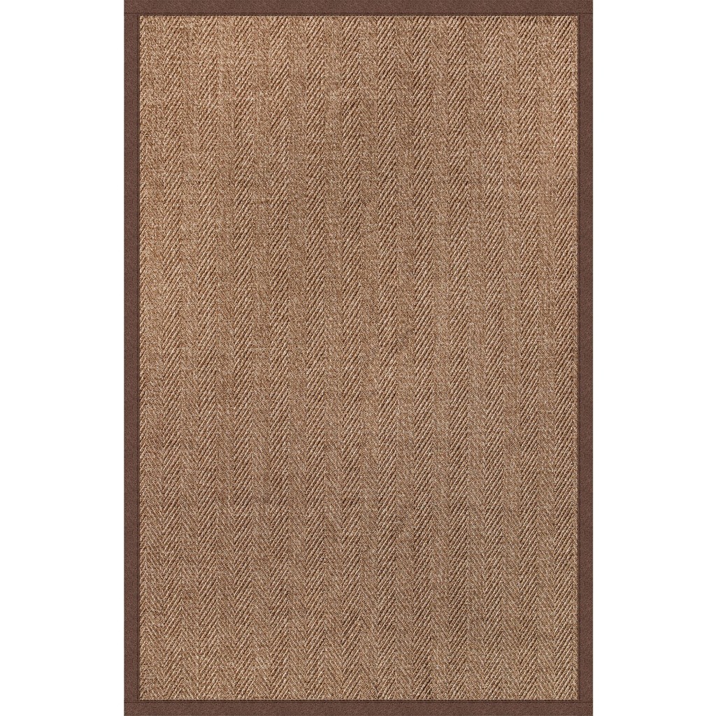 Saraz Halı 0503-KAHVE Kumaş Bordür Sisal Halı Kilim Hav Toz Vermez Kolay Temizlenen Hasır Kilim - 100 x 250 cm - Bej - Kahverengi Salon Halısı Fiyatı