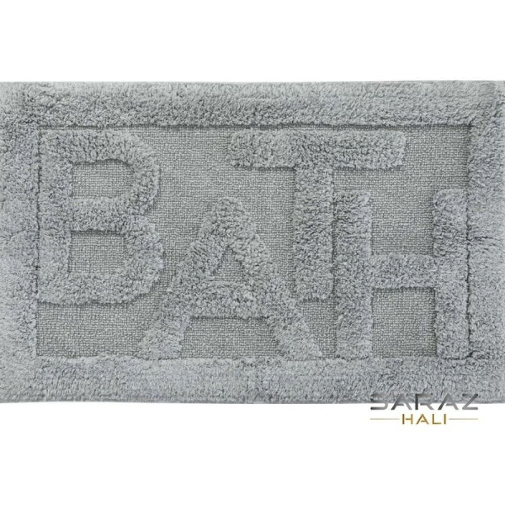 Saraz Halı Bath Banyo Paspas Su Emici Pofuduk Kaliteli Tüylü Peluş 50 x 80 - Gri Klozet Takımı Fiyatı