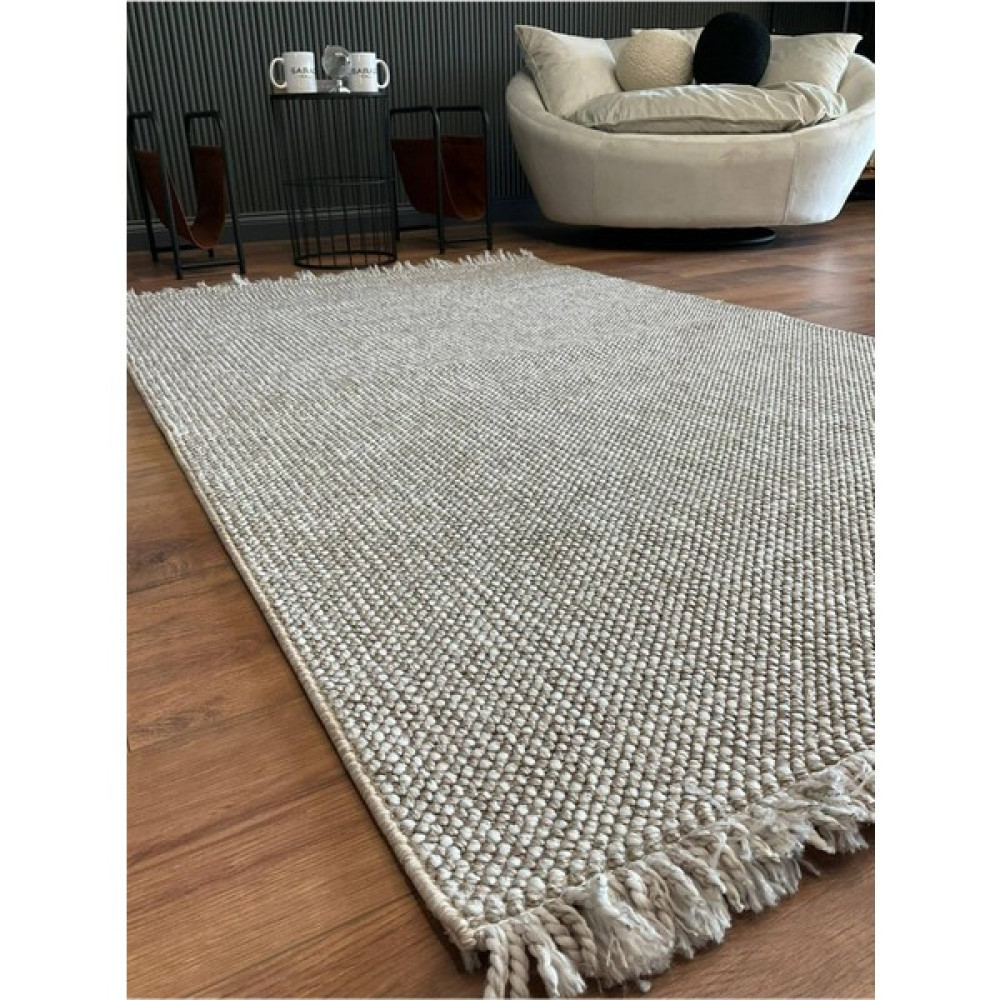 Saraz Halı Bukle Tek Renk Bej - 160 x 230 cm Yolluk Fiyatı