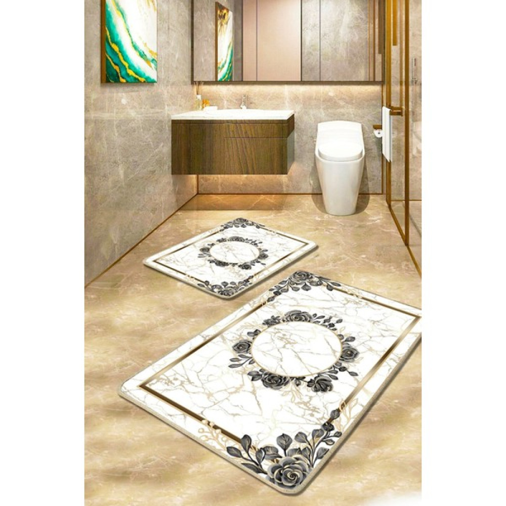 Saraz Halı Klasık Modern Model Yeni Krem Gold - Banyo Klozet Takımı - Gold - Krem Klozet Takımı Fiyatı