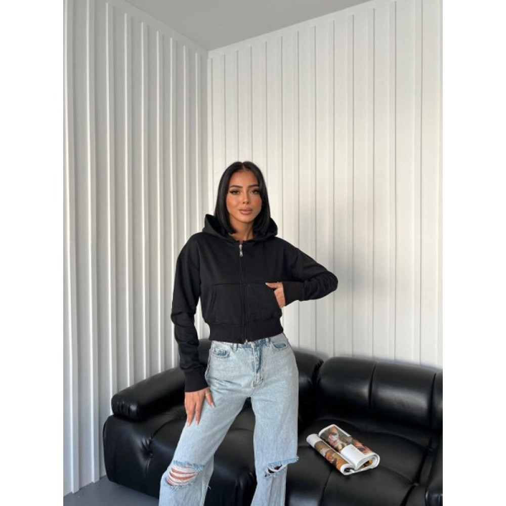 Sardem Kadın Fermuarlı Kapüşonlu Sweatshirt Crop Hırka Kadın Hırka Fiyatı