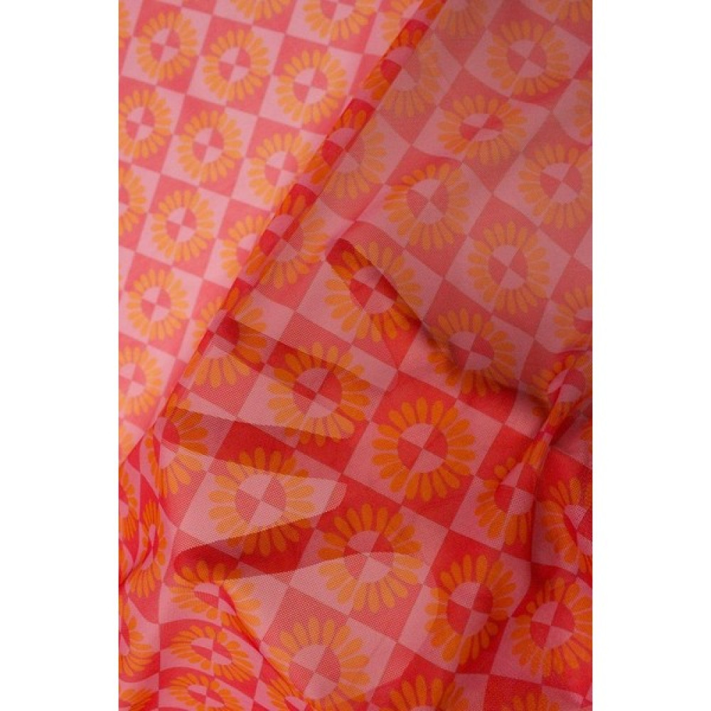 Sardo Kumaş Geometrik Desen Dijital Baskılı Likra Tül Kumaş En 1,50 cm - 1 m - 1018 Sarı Kumaşlar Fiyatı