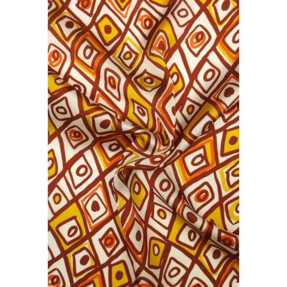 Sardo Kumaş Geometrik Desenli Dijital Baskılı Şifon Saten Kumaş / En 1,50 cm - Elbise , Perde ve Kırlent - 5 Renkli - 1 m - 1,5 m Kumaşlar Fiyatı