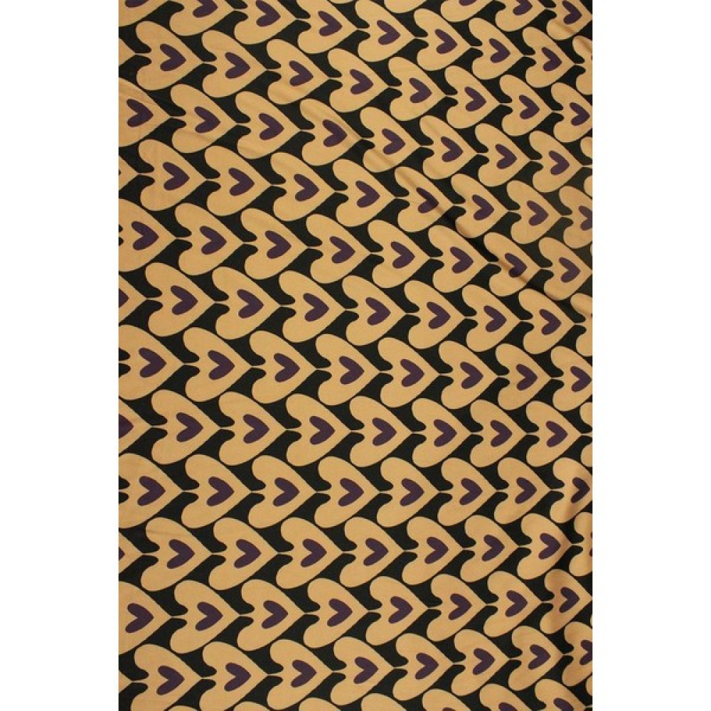Sardo Kumaş Kalp Desen Dijital Baskılı Saten Kumaş 1.50 cm Çift En - 1 m - (ClearEyelets)Black-RadiantOrchid Kumaşlar Fiyatı