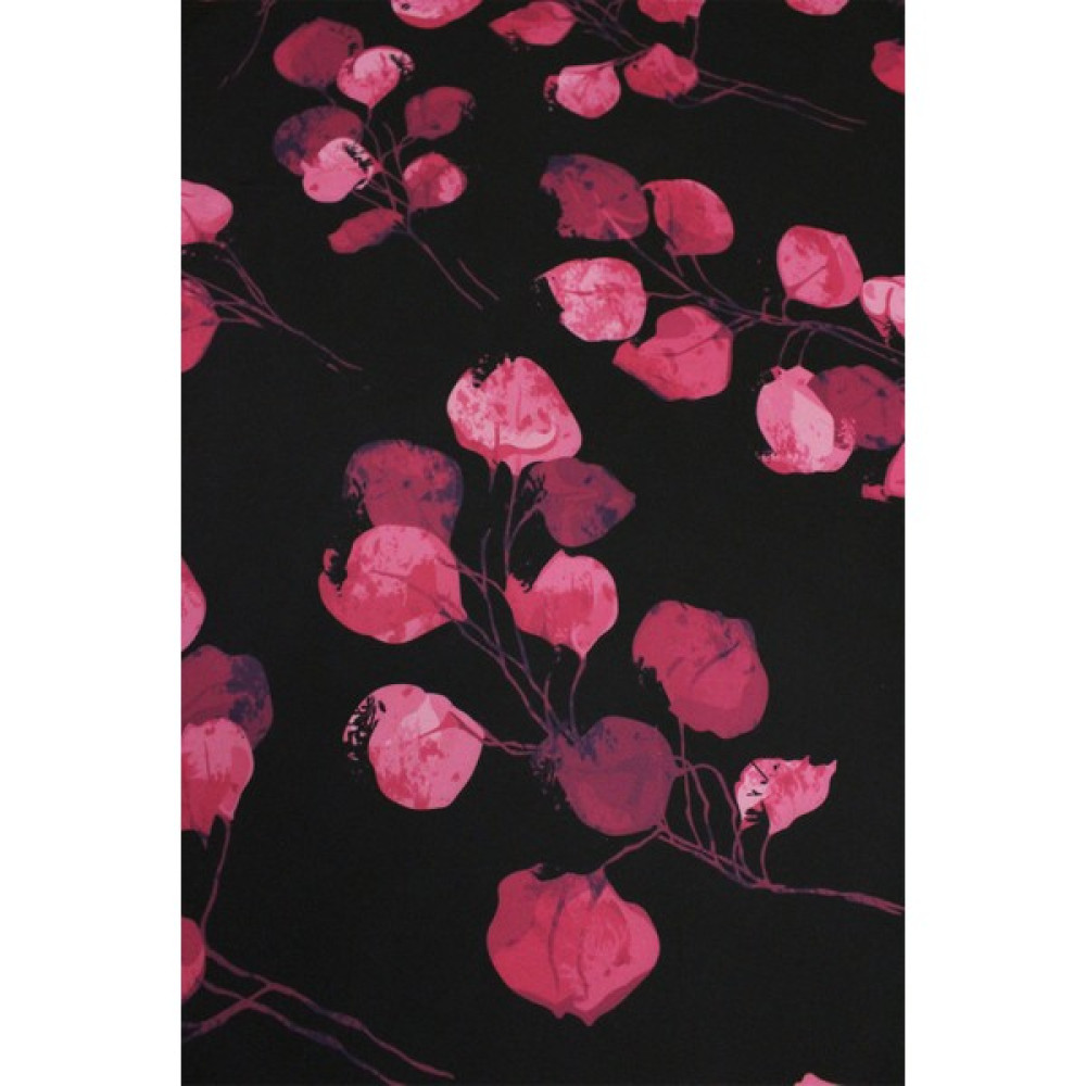 Sardo Kumaş Kırmızı Çiçek Desenli Dijital Baskılı Kumaş / En 1,50 cm - 01-Siyah - 1 m - 1,5 m Kumaşlar Fiyatı