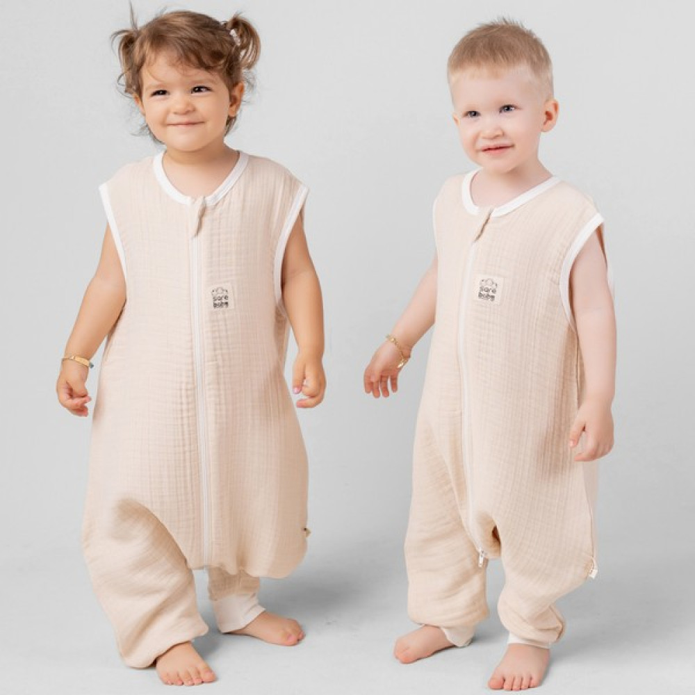 Sare Baby Müslin Uyku Tulumu 0.5 Tog 4 Kat Müslin Yazlık Uyku Tulumu Oeko-Tex Sertifikalı %100 Pamuk Erkek Çocuk Tulum Fiyatı