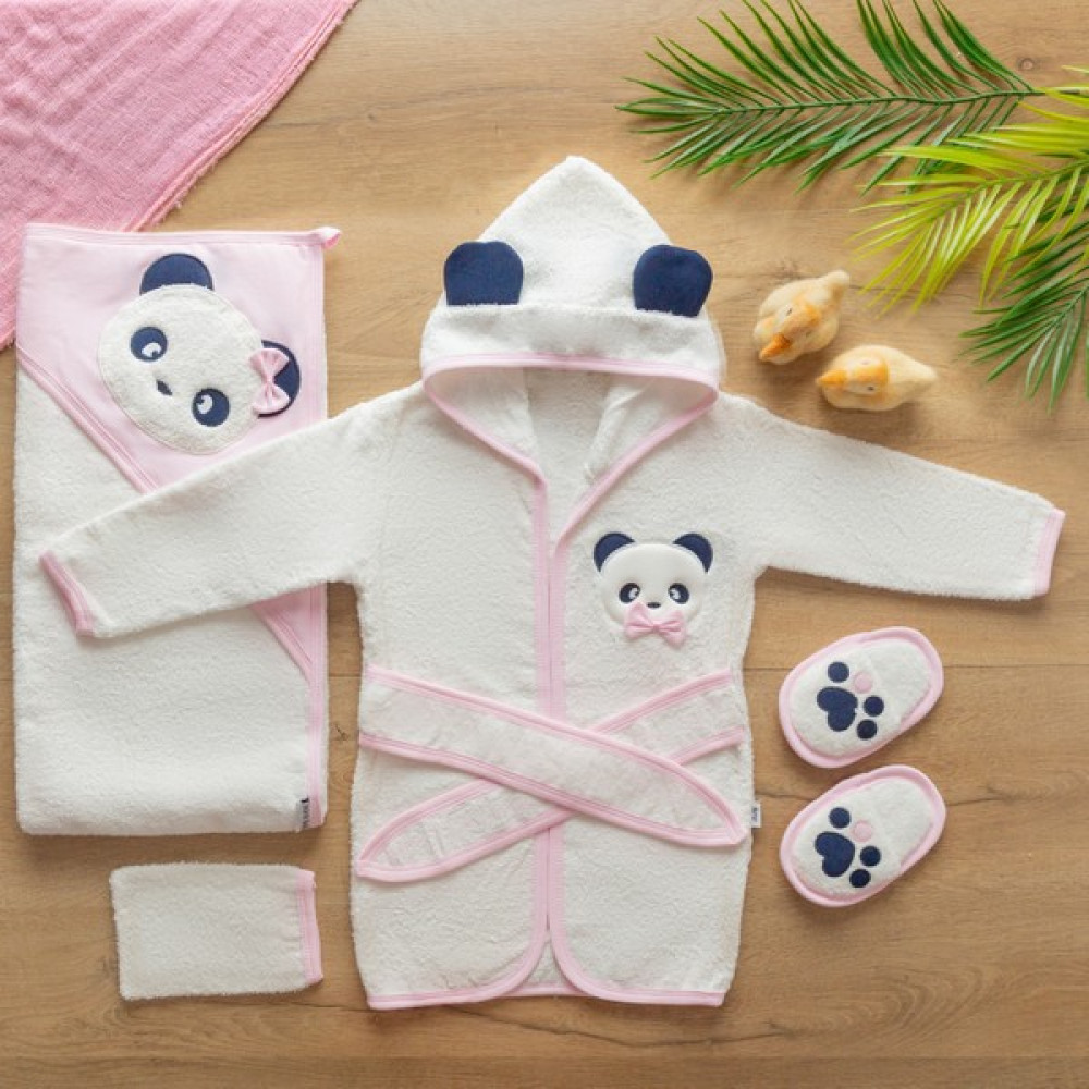 Sare Baby Sarebaby Sevimli Panda Kız Bebek Bornoz Takımı Yeni Sezon Bebek Banyo-Tuvalet Fiyatı