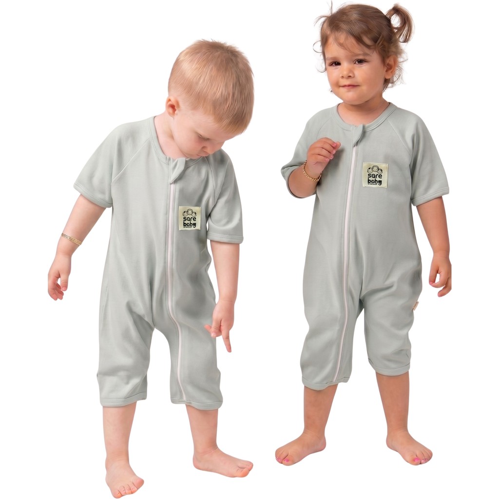 Sare Baby Yazlık Uyku Tulumu Dizaltı Boy 0.2 Tog Bebek Uyku Tulumu %100 Doğal Pamuk Oeko-Tex Sertifikalı Kumaş Yeşil Giyim & İç Giyim Fiyatı