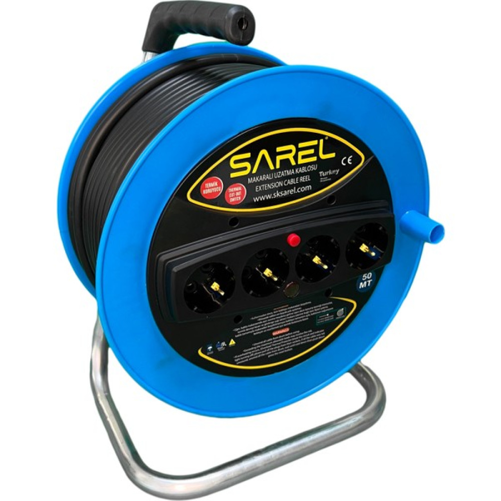 Sarel Termal Sigortalı 3*1.5 Mm^2 50 mt Makaralı Uzatma Kablosu Mavi Oto Boyaları Fiyatı