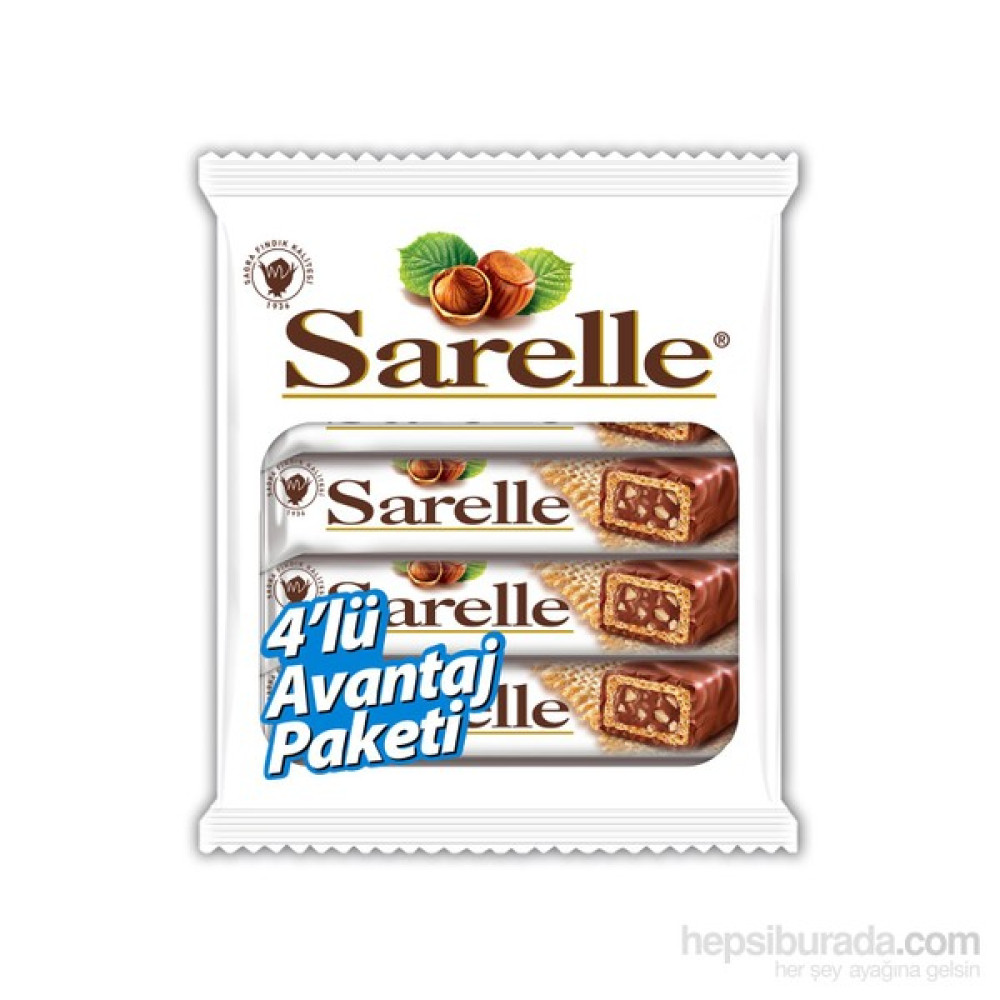Sarelle Sütlü Çikolata Kaplamalı Fındıklı Gofret Poşet 33 gr x 4 Çikolata ve Gofret Fiyatı