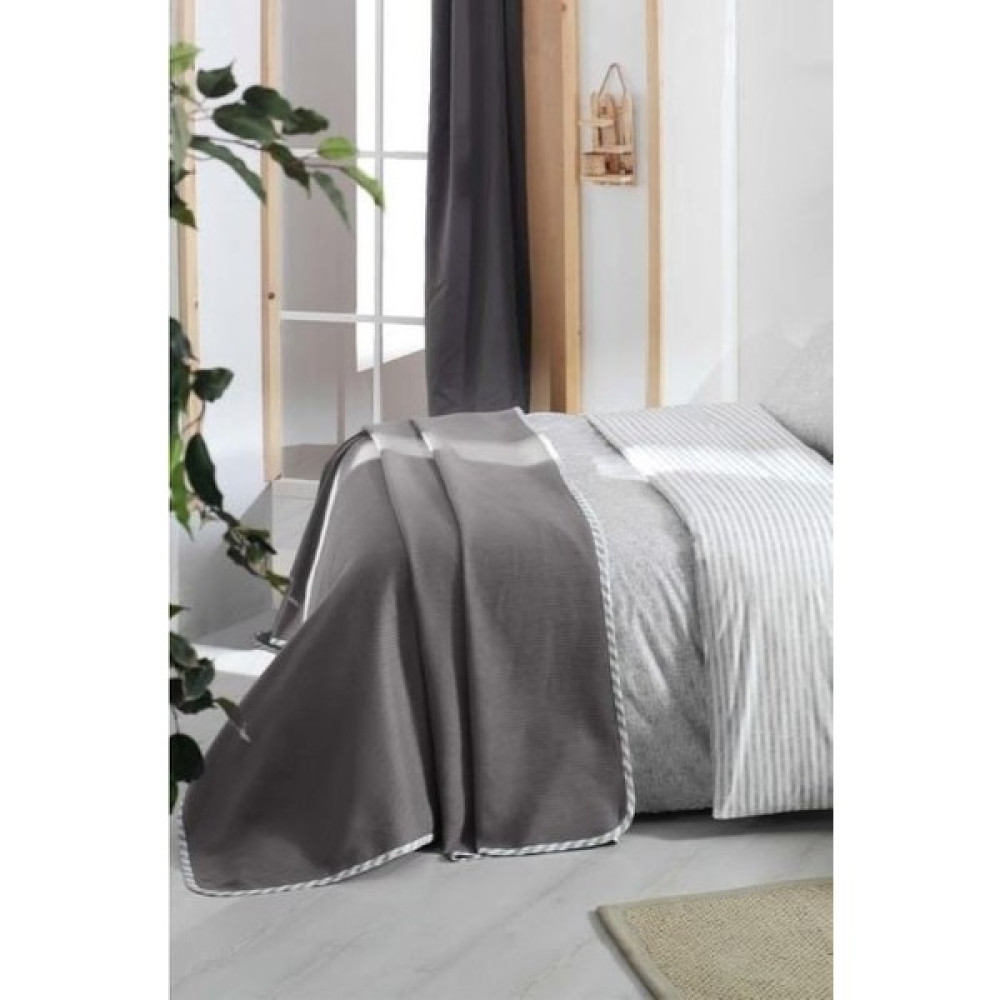 Sarev Eva Riva Tek Kişilik Pike+Nevresim Set - 160 x 220 - Gri Pike & Pike Takımı Fiyatı