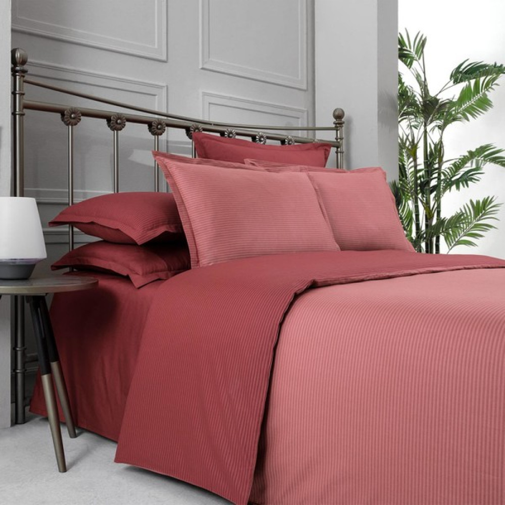 Sarev Fancy Stripe Çift Kişilik Pamuk Nevresim Takımı V9 - Kırmızı - 200 x 220 cm Nevresim Takımı Fiyatı