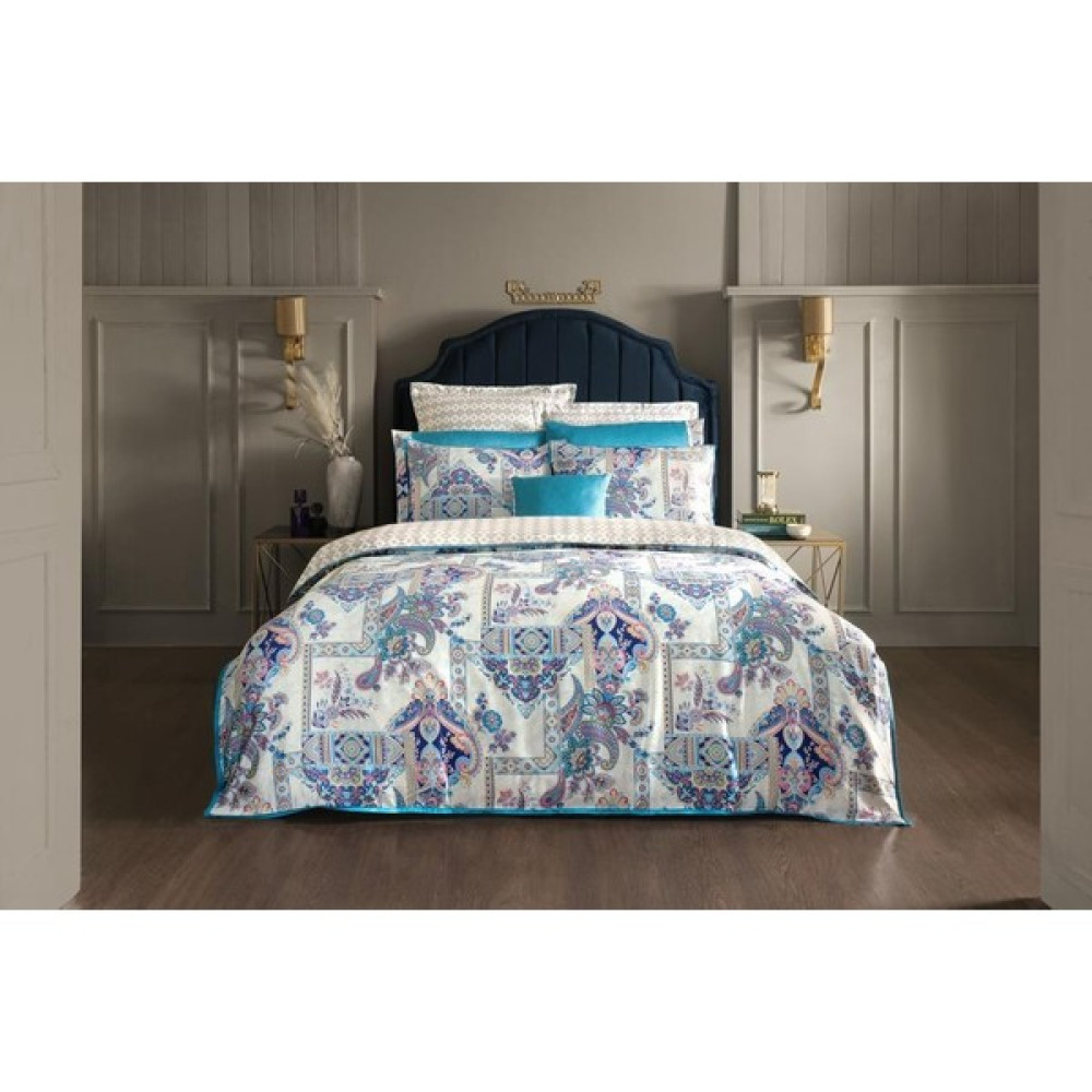Sarev Hermes % 100 Ipek Saten Nevresim Takımı King Size - 240 x 220 cm - Renkli Nevresim Takımı Fiyatı