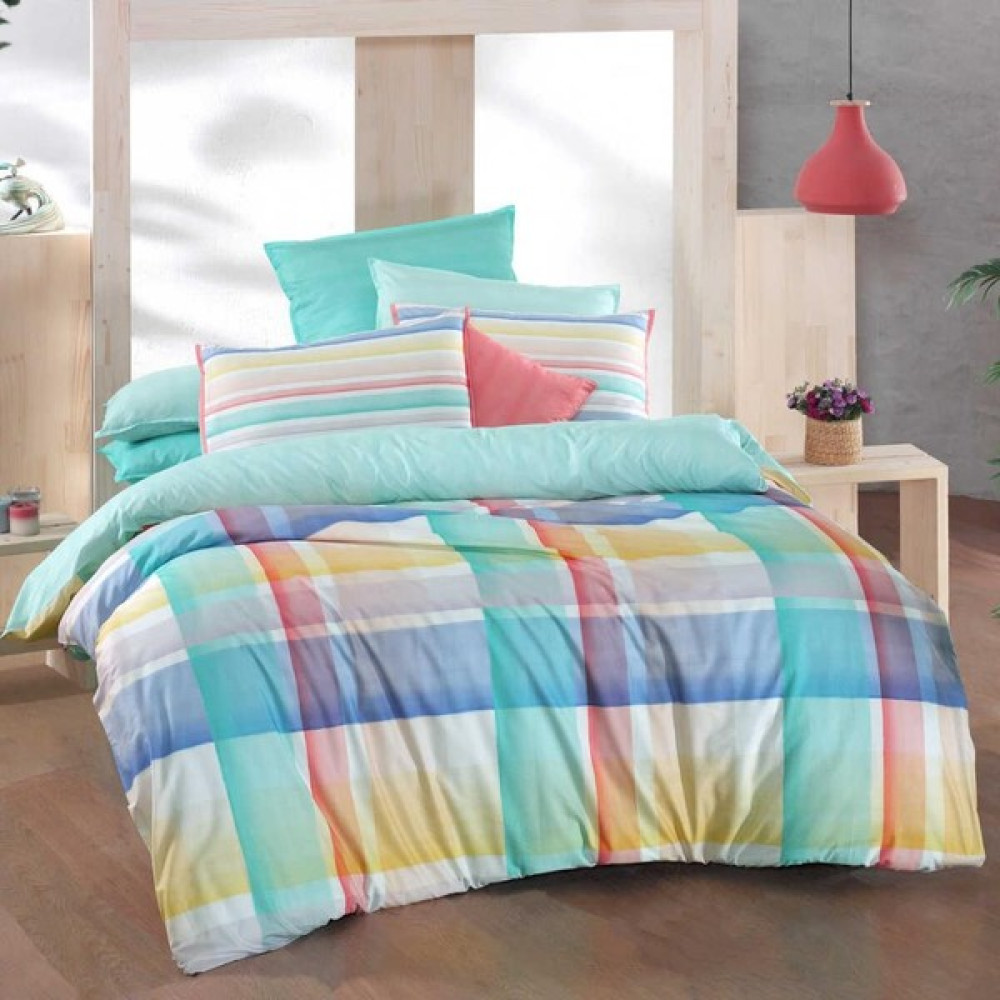 Sarev Vegas Fancy Poplin Çift Kişilik Nevresim Takımı - Mint - 200 x 220  cm Nevresim Takımı Fiyatı
