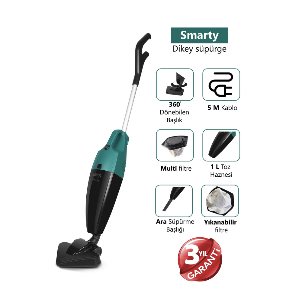 Sarex - Sr-5010 Smarty Dikey Elektrikli Süpürge - Yeşil Elektrikli Süpürgeler Fiyatı