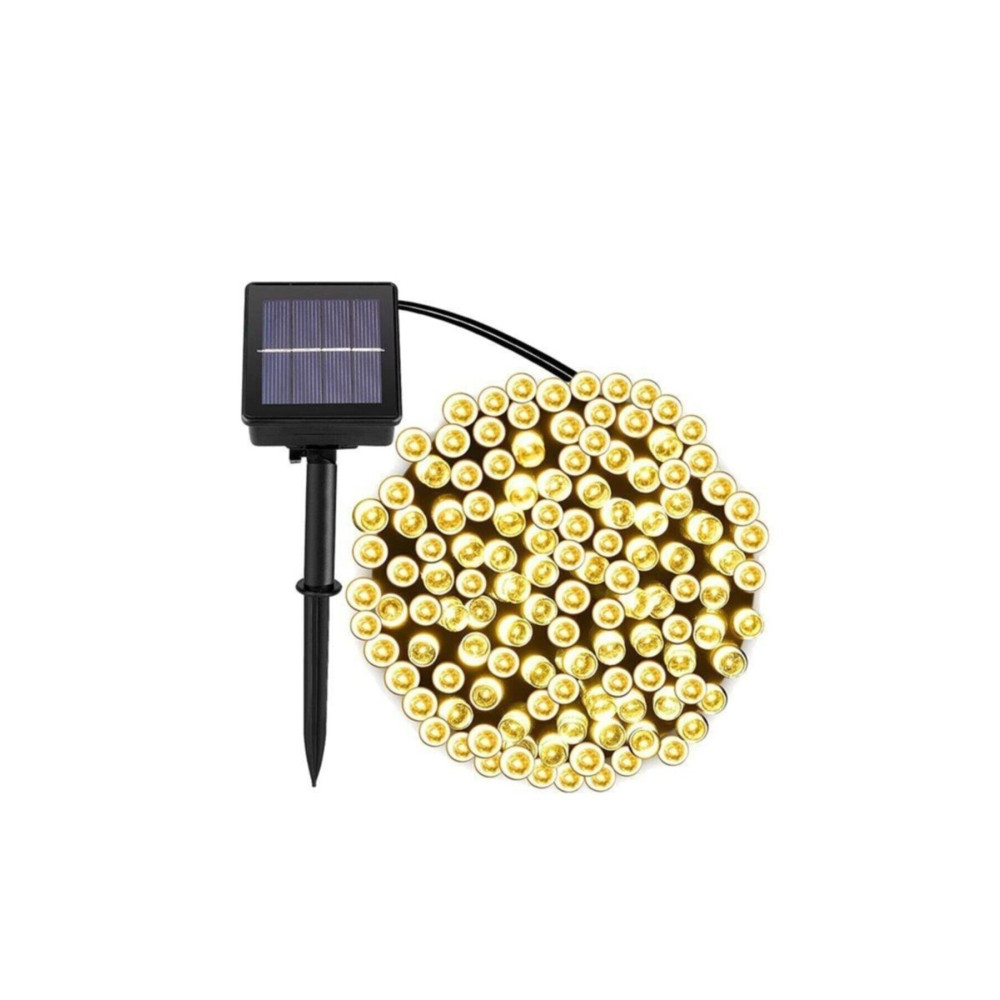SARFEX Solar 100 Ledli 12 Metre Gün Işığı Bahçe Aydınlatma Dekorasyon Güneş Enerjili Led Sarı Işık Elektrik ve Aydınlatma Fiyatı
