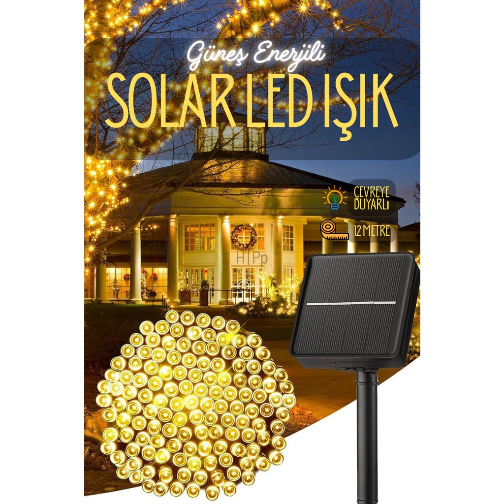 Sarfex Solar Güneş Enerjili Dış Mekan Bahçe 8 Modlu 10METRE 100 LED Gün Işığı Aydınlatma - Beyaz Diğer Fiyatı