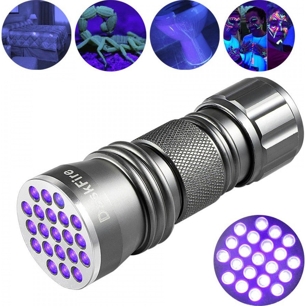 Sarfex Uv Işık El Feneri 21 LED Ultraviyole Mor Işık Para Leke Kontrol Diğer Fiyatı