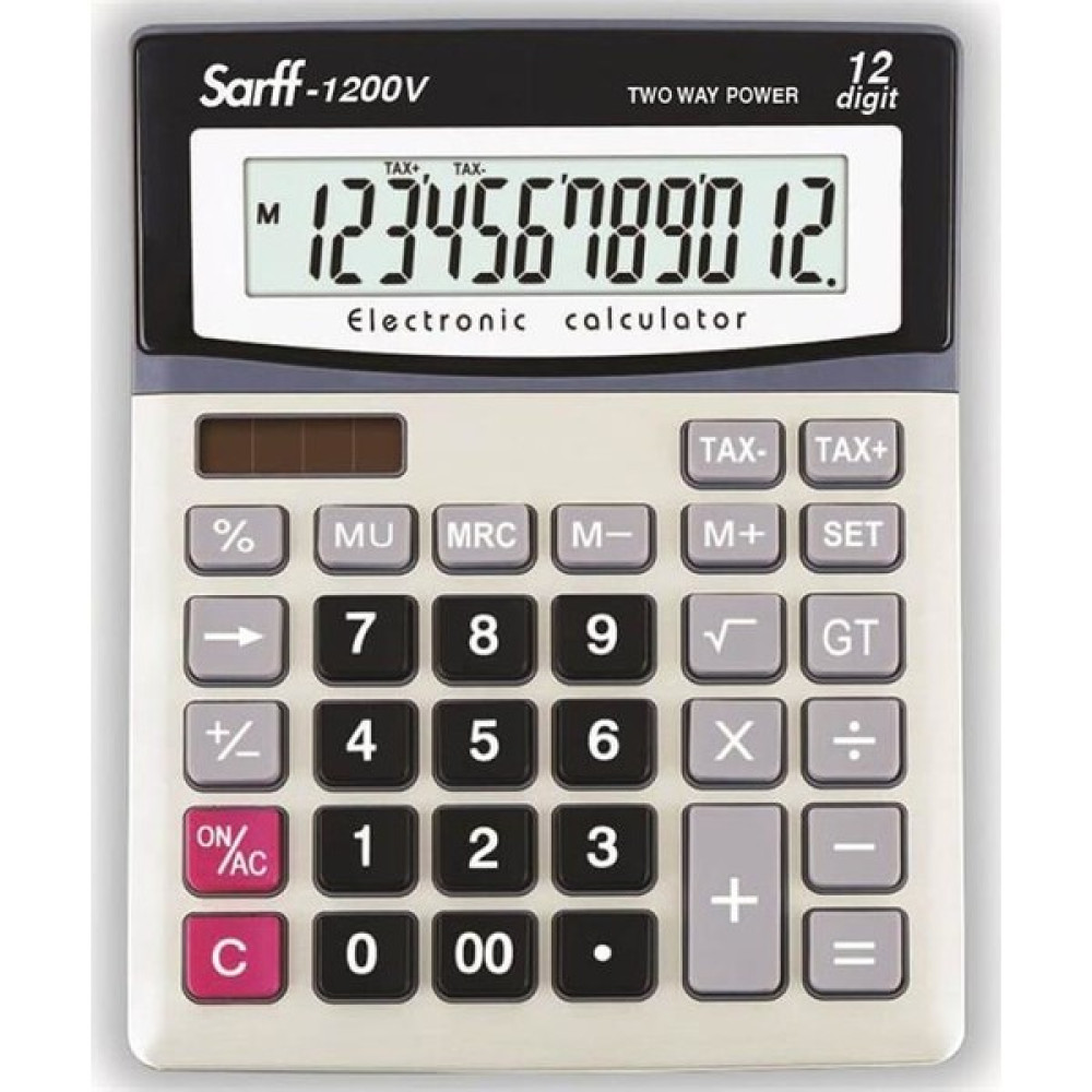 Sarff 1200V 12 Haneli Pilli-Güneş Enerjili Hesap Makinesi Hesap Makinesi Fiyatı