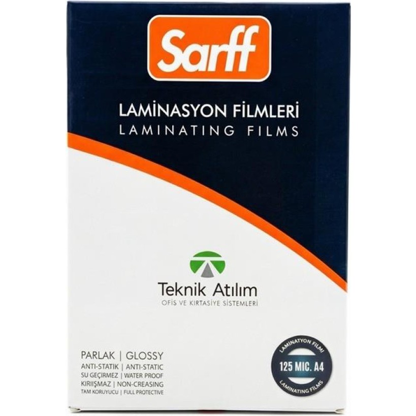 Sarff 125 Mikron PVC Laminasyon Filmi A4 100’lü Paket Diğer Fiyatı