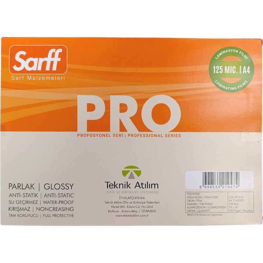 Sarff A4 125 Mic Laminasyon Filmi 100'lü Profesyonel Seri Güçlü Koruma ve Uzun Süreli Kullanım SSD / Solid State Drive Fiyatı