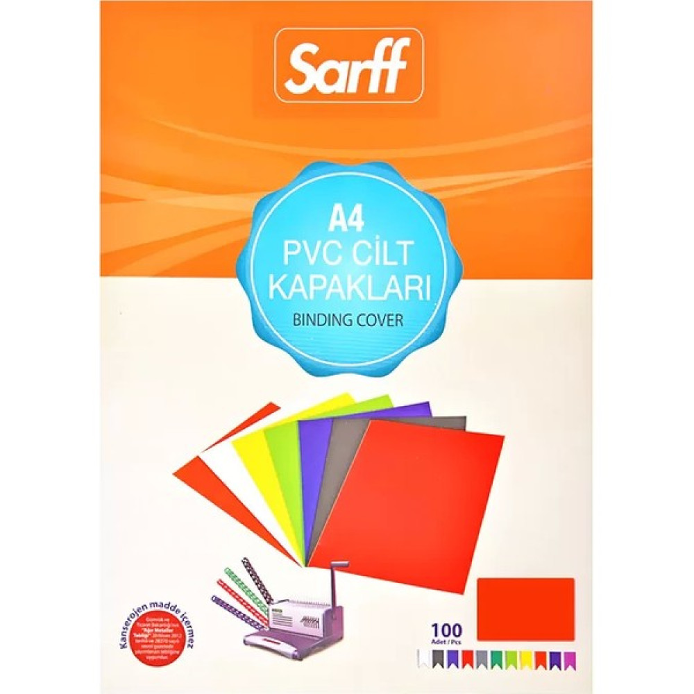 Sarff Pvc Cilt Kapağı A4 160MIC Kırmızı 100'lü 15201015 Oto Boyaları Fiyatı
