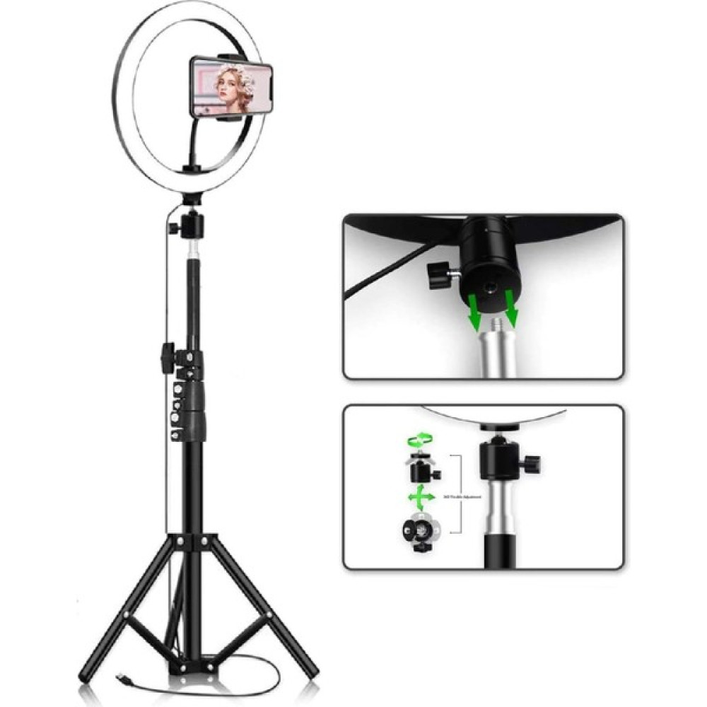 Sarftech 10 Inç Youtuber LED Işıklı Tripod Selfie Makyaj Işığı Sürekli Ring Light 26CM 2.1 M Ayaklı Tripot Tripodlar Fiyatı