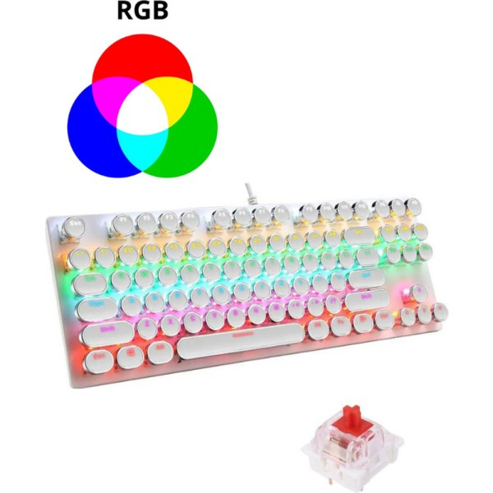 Sarftech Leaven Daktilo Tarzı K550 Kırmızı Red Switch Rgb Mekanik Klavye -Su Geçirmez - Kırmızı Switch - Beyaz Oyuncu Klavyesi Fiyatı