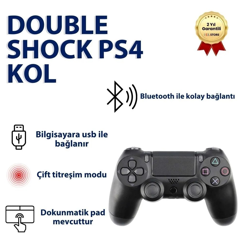Sarftech Ps4 Siyah Doubleshock Wireless Gamepad Joystick Kablosuz Ps4 Oyun Kolu Xbox Oyun Kolu ve Aksesuarları Fiyatı