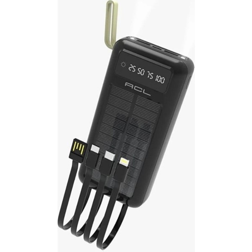 Sarftech Pw-51 Dijital Göstergeli Solar El Feneri Taşınabilir Reel 30000 Mah Powerbank Şarj Cihazı - Siyah Taşınabilir Şarj Cihazı - Powerbank Fiyatı