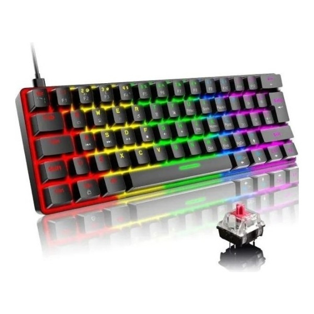 Sarftech T60 Kırmızı Switch Rgb Klavye Kablolu Gaming Oyuncu Klavyesi - Siyah Oyuncu Klavyesi Fiyatı