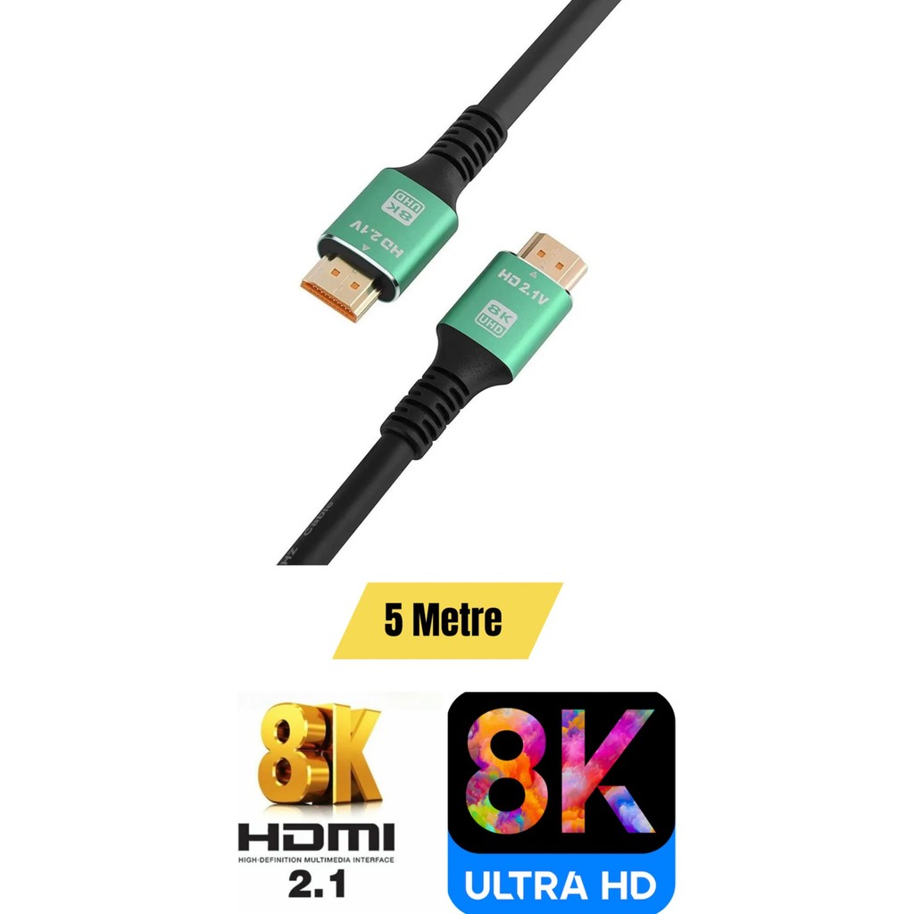 Sarftech Ultra Hdtv 8k Yüksek Hızlı 5 Metre HDMI Kablosu 8k 60Hz, 4K 120Hz, 7680P Hdr 2.1V 48GBS - Siyah Bilgisayar Çevirici ve Adaptörü Fiyatı
