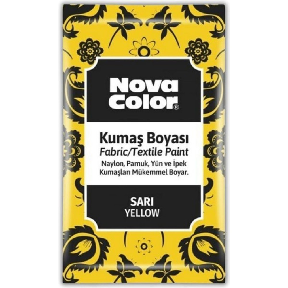 Sarı Kumaş Boyası Toz 12 gr 1 Adet Nova Color Toz Kumaş Boyası Sarı Kot Pantalon Gömlek Tişört Tekstil Kumaş Boyası 1 Adet Kumaş Boyası Fiyatı