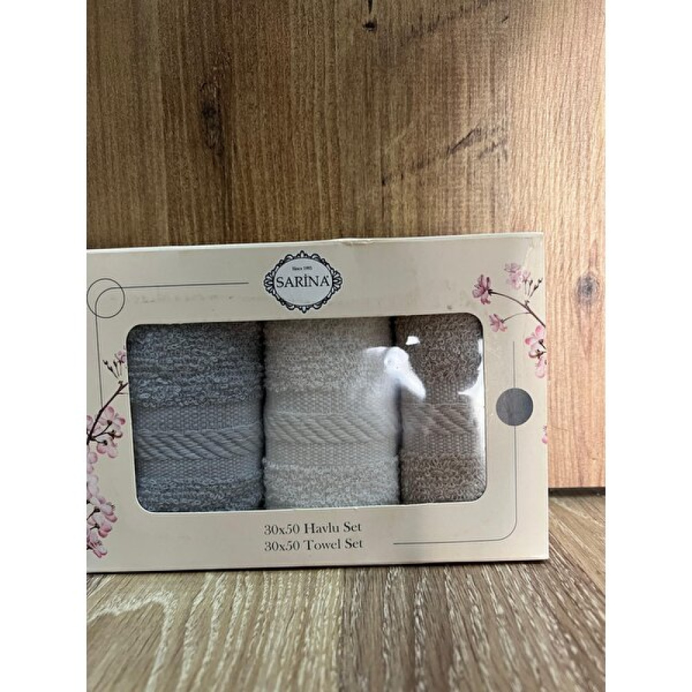 Sarina Lüx Kutulu 3lü Hediyelik Mutfak Havlusu 30X50 - Bej - Kahve - 30 x 50 cm El / Yüz Havlusu Fiyatı
