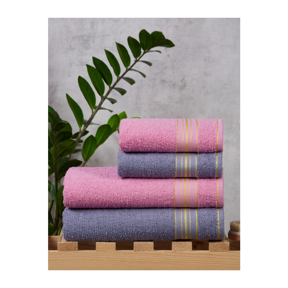 SARİNA renkli bir dünya Pırlanta Banyo Havlu Çeyiz ( 2 Adet El Yüz - Baş Havlusu-2 Adet Vücut - Banyo Havlusu )indigo-pembe Banyo Havlusu Fiyatı