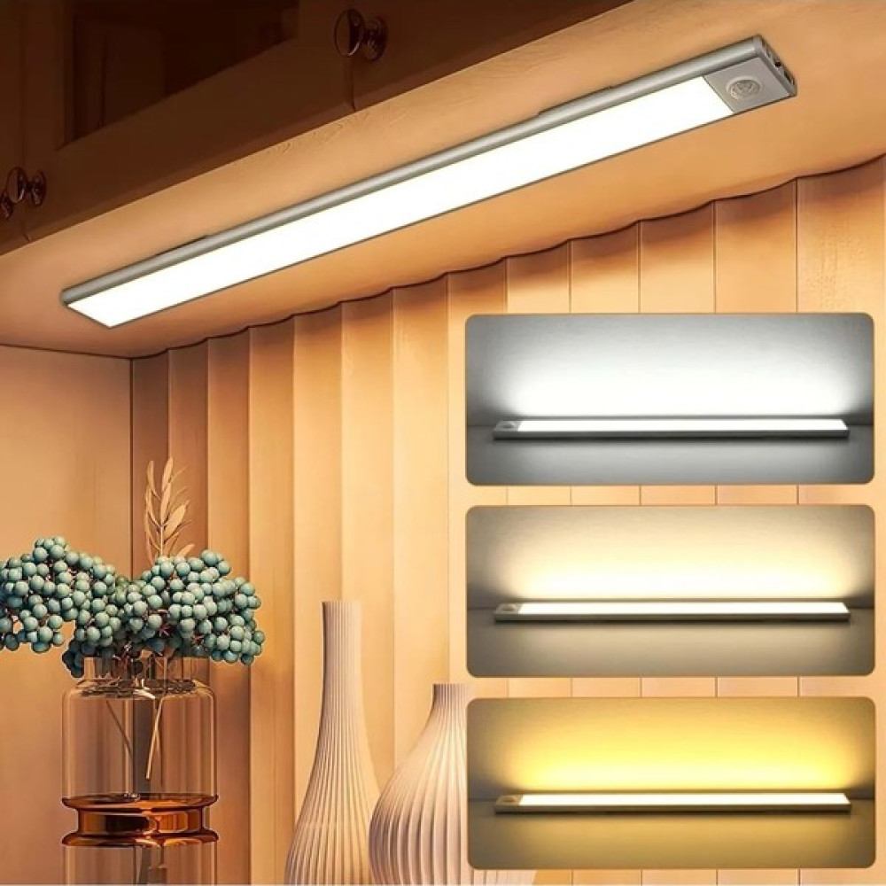 Şarjlı Dolap Işığı 3 Renk Kısılabilir Mutfak Dolap Tezgah Çalışma Odası LED Gece Lambası - 40 cm - Beyaz Led Aydınlatmalar Fiyatı