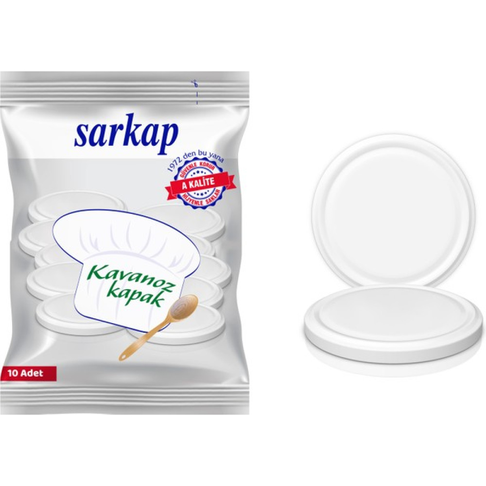 Sarkap Hijyenik Paketli 10 Adet Kavanoz Kapağı - Beyaz - 82 mm Saklama Kapları Fiyatı