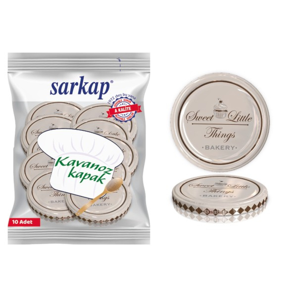 Sarkap Hijyenik Paketli 10 Adet Kavanoz Kapağı - Kahverengi Sweet Little Things - 82mm Saklama Kapları Fiyatı