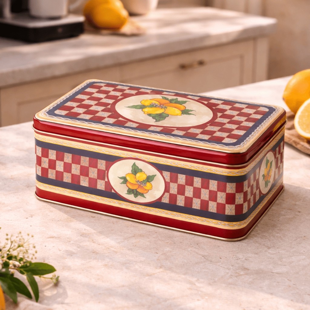 Sarkap Home 3,2 L Lemon Design Kırmızı Dekoratif Metal Saklama Kutusu 217X165X90MM SSD / Solid State Drive Fiyatı