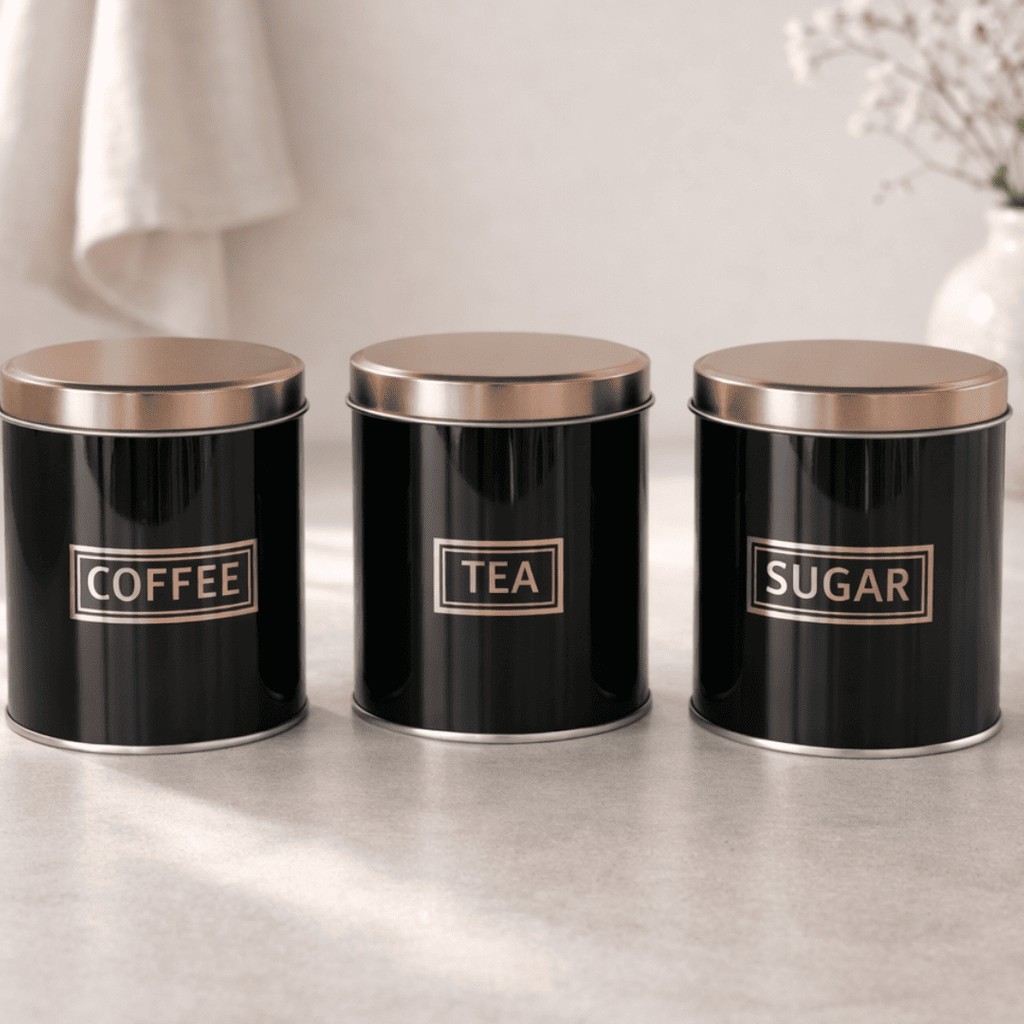Sarkap Home 3'lü 99X114 mm 0,8 L Saklama Kutusu Seti - Siyah-Bronz - Siyah - Bej Saklama Kapları Fiyatı