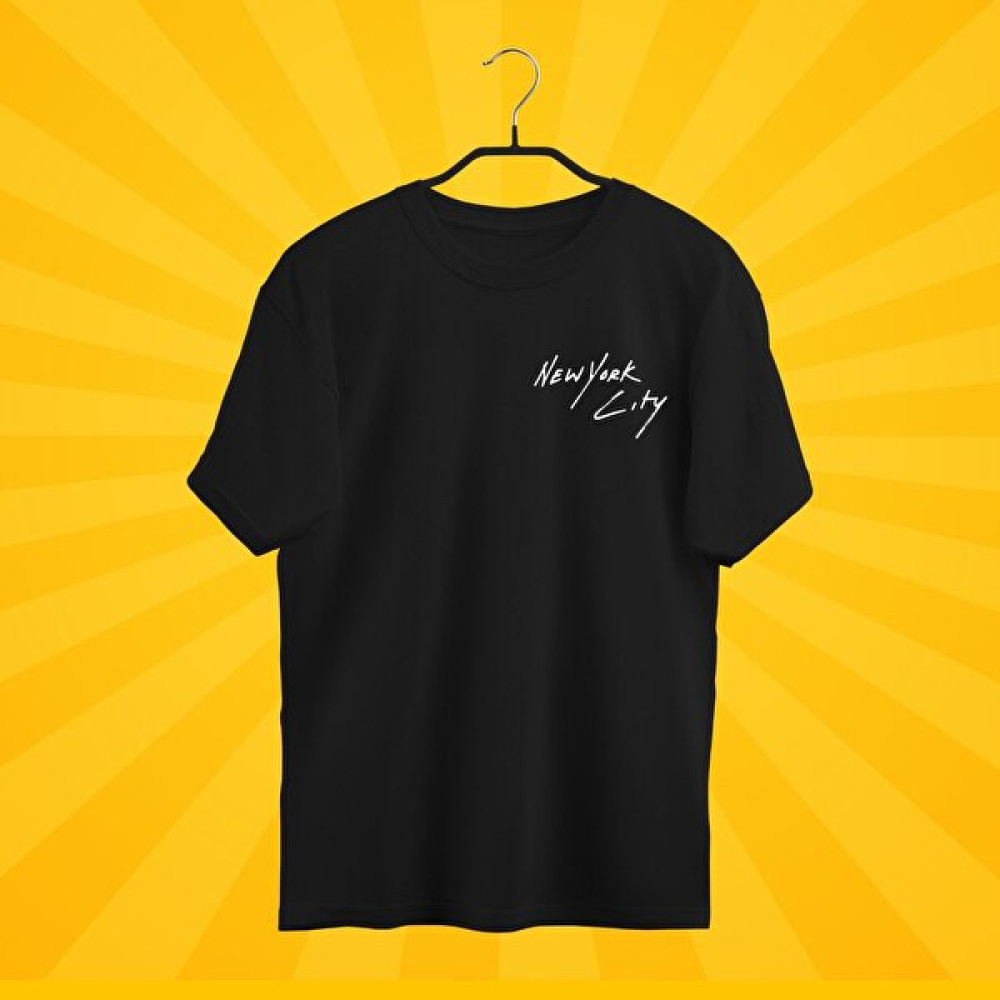 ŞARMAN Siyah Baskılı Tişört Kadın / Erkek New York City Baskılı T-Shirt Erkek T-shirt Fiyatı