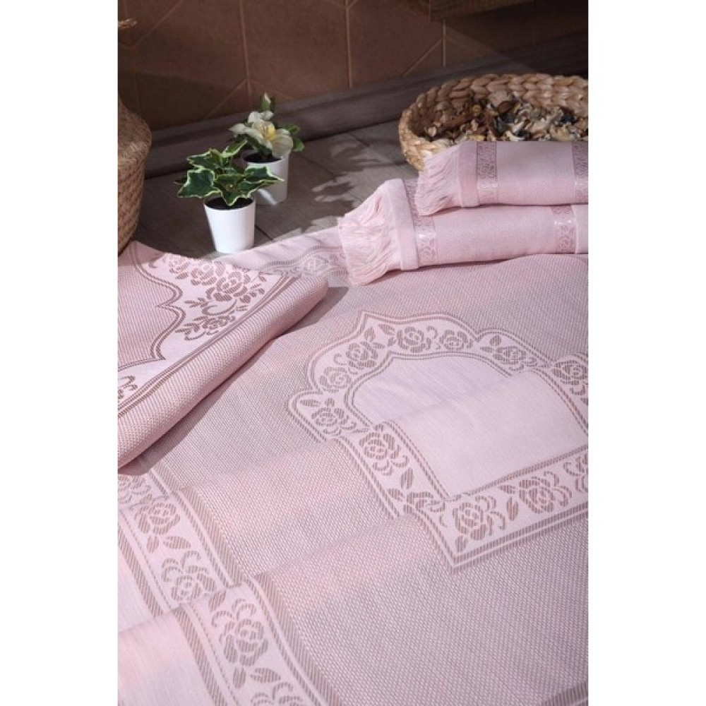 Sarra 4'lü Etamin Bohça ve Seccade Seti - Pembe Yatak Odası Tekstili & Çeyiz Seti Fiyatı