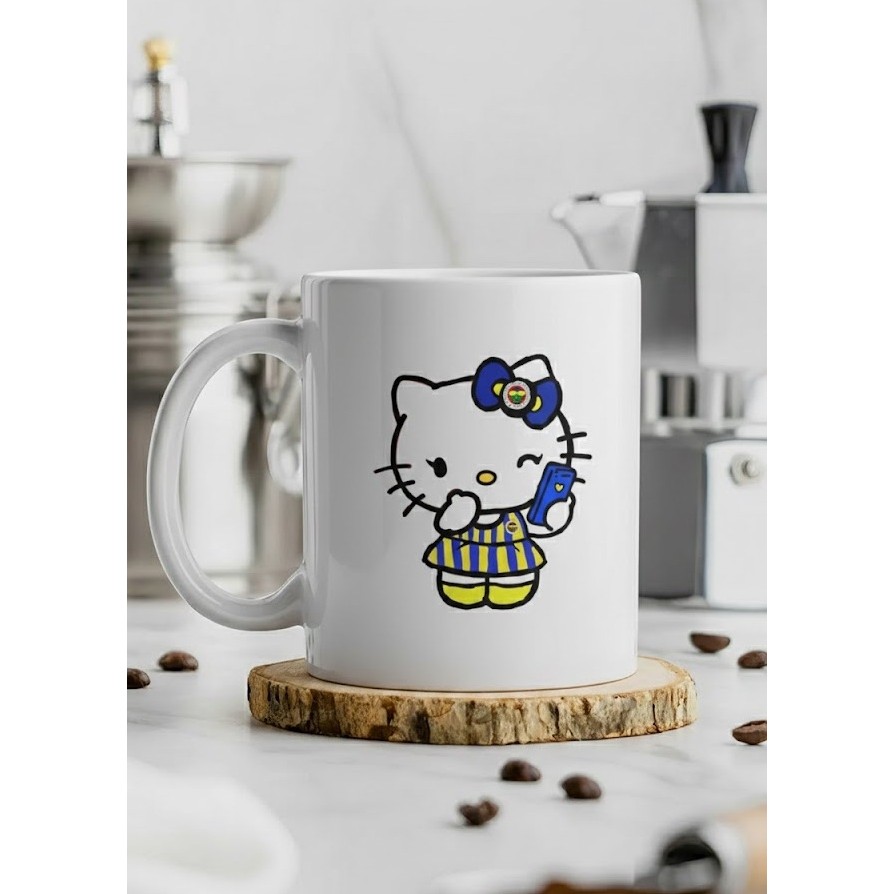Sartre Art "fenerbahçeli Hello Kitty " Fb Baskılı Kupa Bardak - 1 Adet - 330 ml Fincan / Bardak / Kahve Takımı Fiyatı