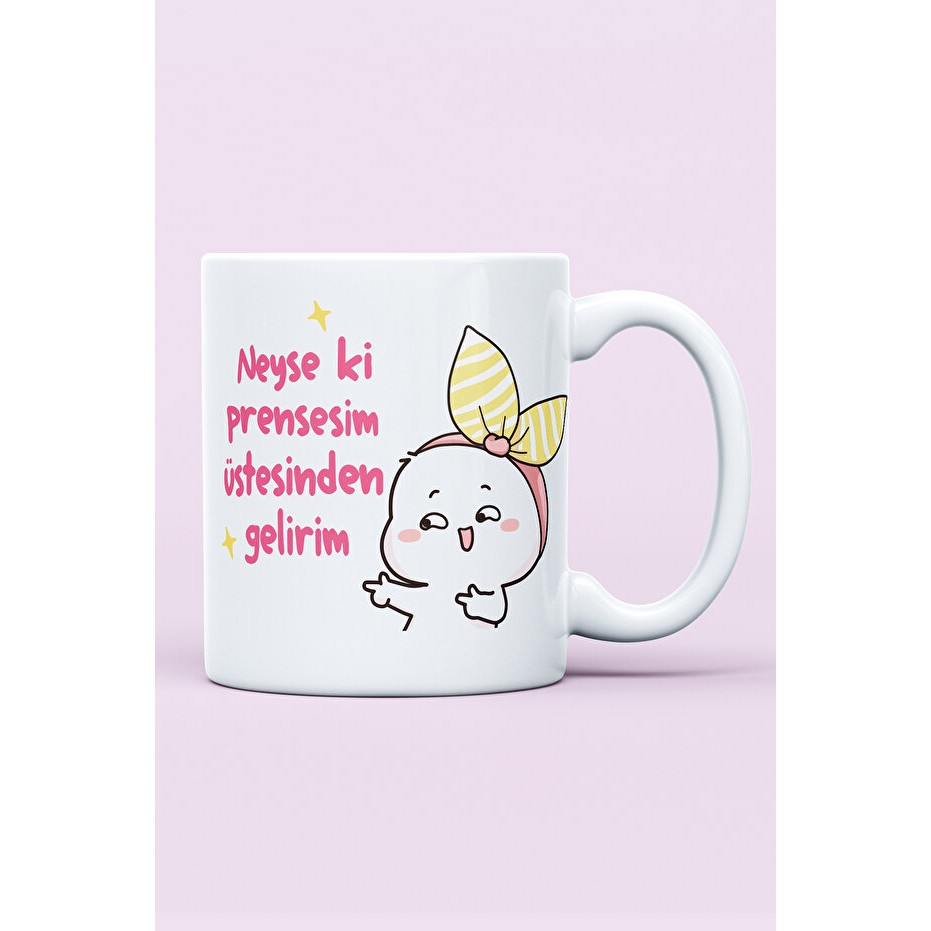 Sartre Art Neyse Ki Prensesim Üstesinden Gelirim Baskılı Kupa Bardak - 001 - Beyaz - 330 ml Fincan / Bardak / Kahve Takımı Fiyatı