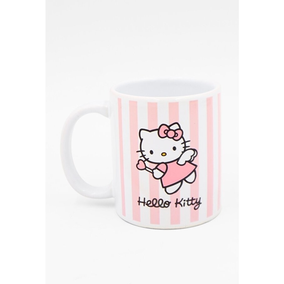 Sartre Art Pembe Çizgili Hello Kitty Kupa - 1 Adet - 330 ml Fincan / Bardak / Kahve Takımı Fiyatı