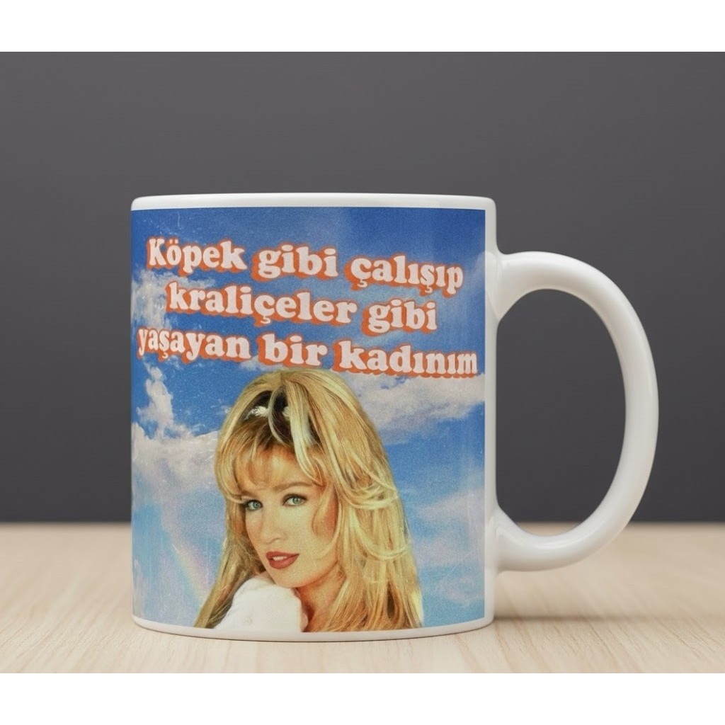 Sartre Art "seda Sayan" Kraliçeler Gibi Tasarımlı Eğlenceli Tasarımlı Porselen Hediyelik Kupa Bardak - 001 - Beyaz - 330 ml Diğer Fiyatı