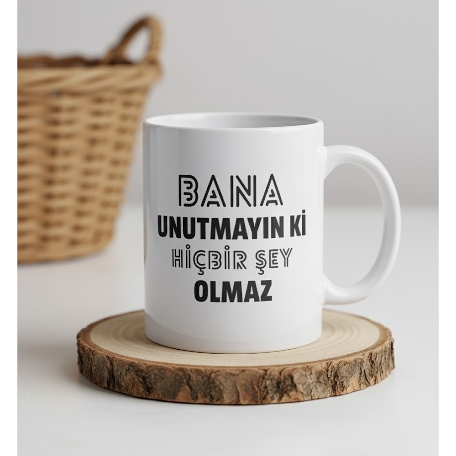 Sartre Art "unutmayın Ki Bana Bişey Olmaz" Yazılı Kupa Bardak - 1 Adet - 330 ml Fincan / Bardak / Kahve Takımı Fiyatı