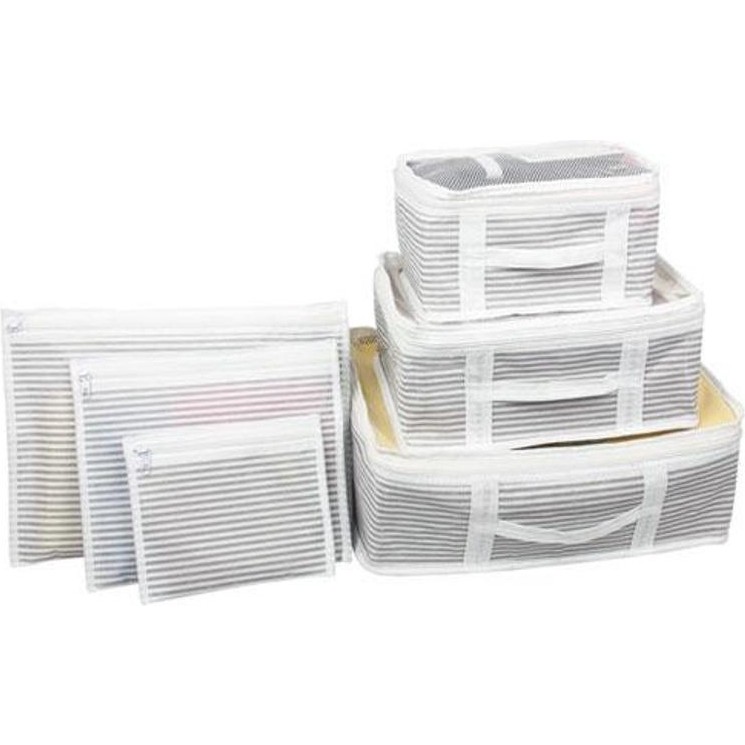 Sarya Life Bavul Içi Düzenleyici Valiz Organizer 6 Lı Set - Çizgili - Siyah - Beyaz Bavul / Valiz Fiyatı
