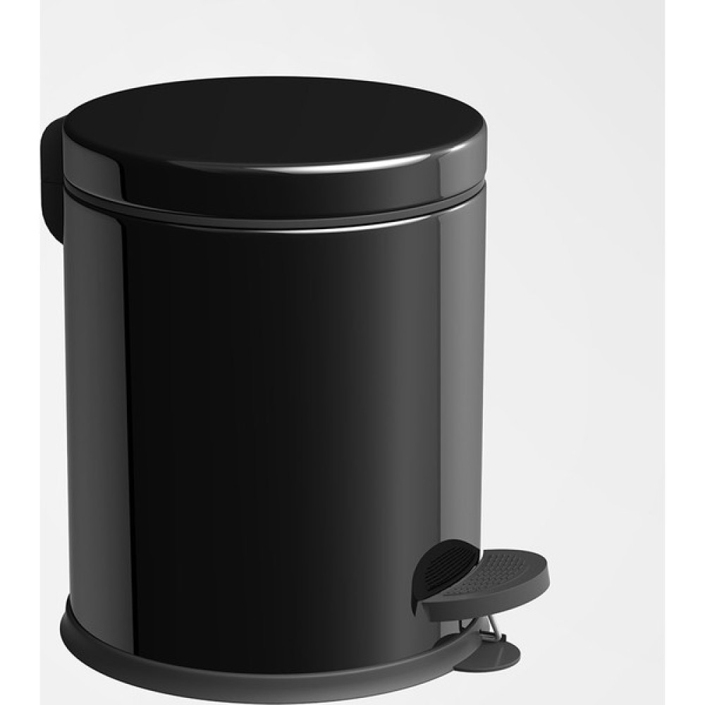 SAS Banyo Tuvalet Balkon Mutfak, Siyah Renkli Pedallı Metal Çöp Kovası 5 Litre Çöp Kovaları Fiyatı