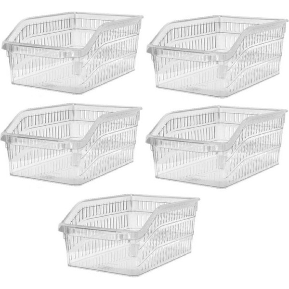 Sas Buzdolabı Sepeti Dolap Içi Düzenleyici Sepet Organizer 5 Adet Şeffaf Büyük Boy 30X20X13 cm Saklama Kapları Fiyatı